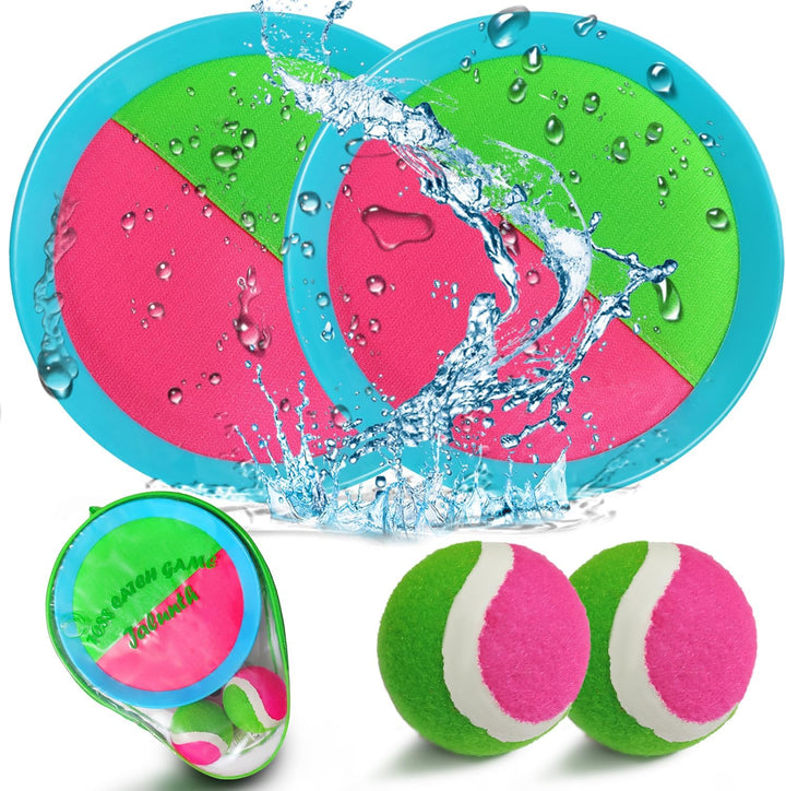 Jalunth Klettballspiel Klettball Strandspielzeug Strandspiele Wurfspiel Kinder Erwachsene Garten Out