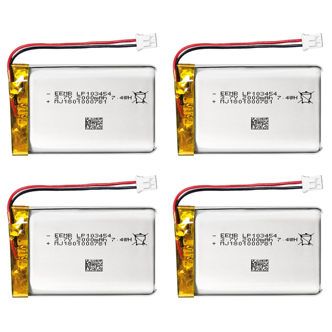 EEMB Lithium Polymer Akku 3,7 V 2000mAh 103454 Wiederaufladbarer Lipo-Akku mit JST-Anschluss – bestä