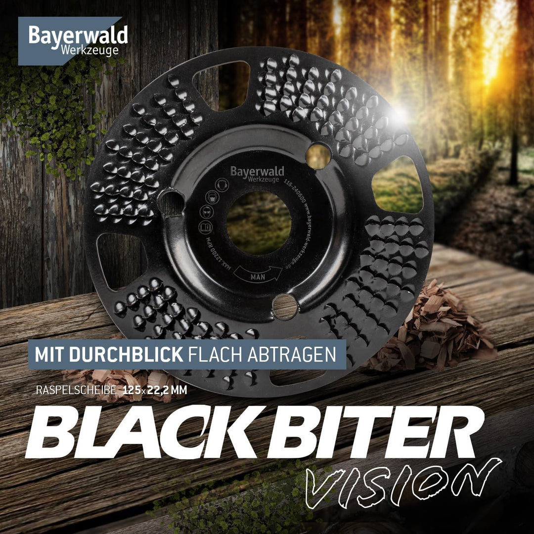 Bayerwald - Black Biter Vision Ø125 mm (Zum Abschleifen von Holz, Kunststoff etc.) | Geeignet für al