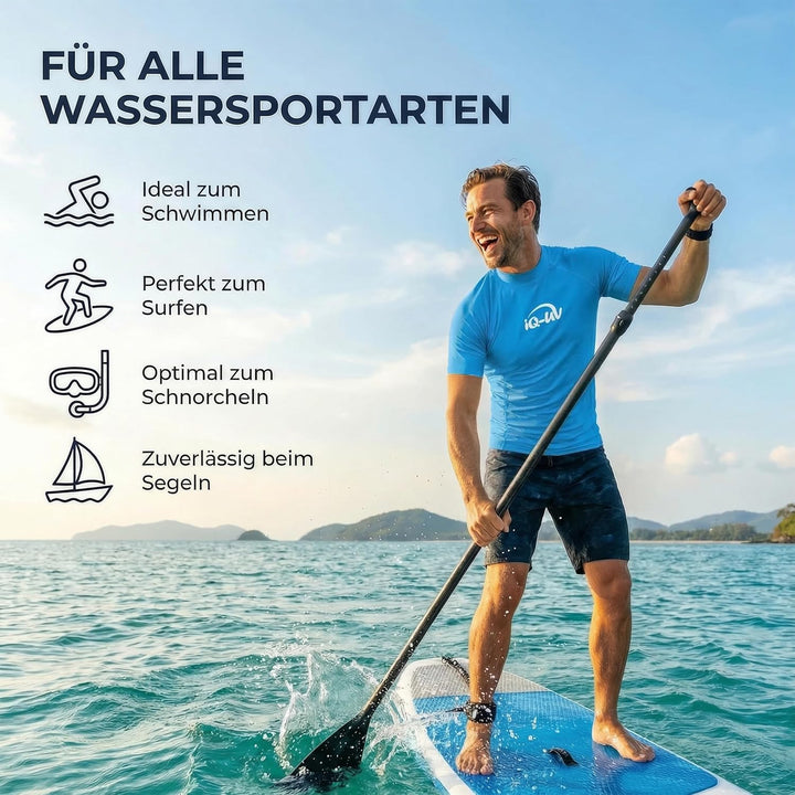 iQ-UV Shirt Herren Slim Fit – UV-Schutz Rashguard für Wassersport – Schwimmshirt für Herren aus recy