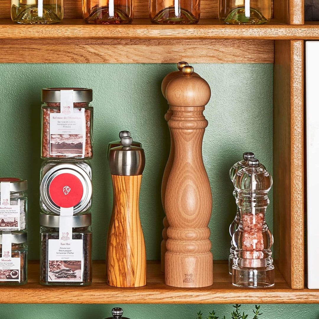Peugeot 21290 Fidji Salzmühle Holz, 5,2 x 5,2 x 12 cm, matt schwarz Salzmühle 12 cm, Salzmühle 12 cm