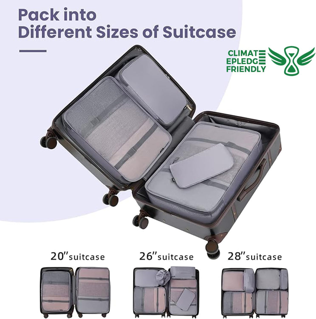 BAGAIL 10er-Set Packwürfel in verschiedenen Grössen Packorganizer für Reisezubehör Handgepäck Koffer