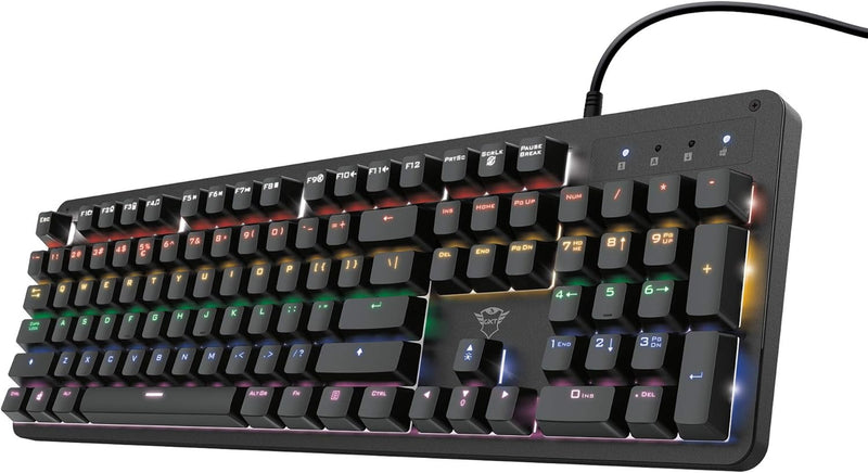 Trust Gaming Mechanische Gaming Tastatur GXT 863 Mazz - Mechanische Outemu Red Schalter, Deutsches Q