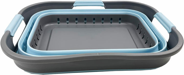 SAMMART Faltbarer Super Mini-Wäschekorb aus Kunststoff, mit 3 Griffen, 19 l, faltbar, Pop-Up-Aufbewa
