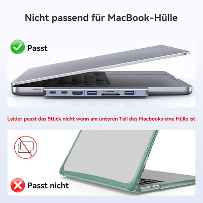 HODO USB C Adapter für MacBook Pro Air, MacBook Hub 8 in 2, MacBook Zubehör mit 4K HDMI,Thunderbolt