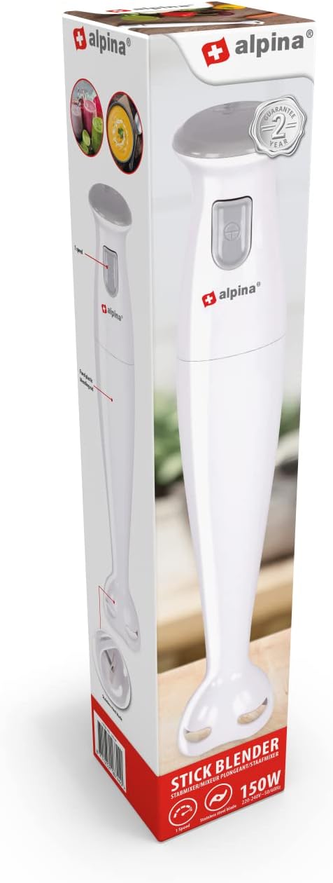 alpina Stabmixer - Pürierstab - für Suppen und Saucen -150 Watt EINZEL, EINZEL