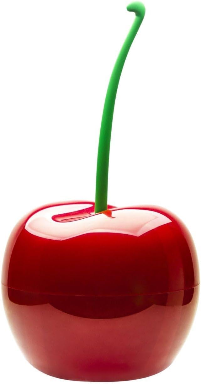 QUALY QL10128 Cherry Bin Abfalleimer, Kunststoff, Rot, 24x24x44,5cm