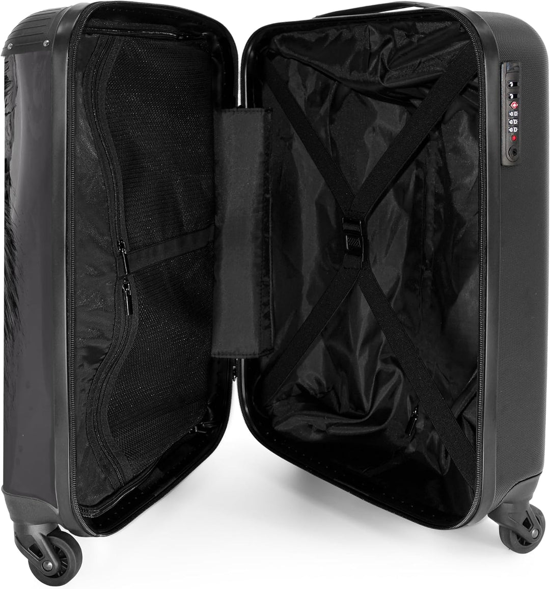 NoBoringSuitcases.com® Koffer Handgepäck Trolley Rollkoffer Kleine Reisekoffer mit 4 Rollen - Wolf -