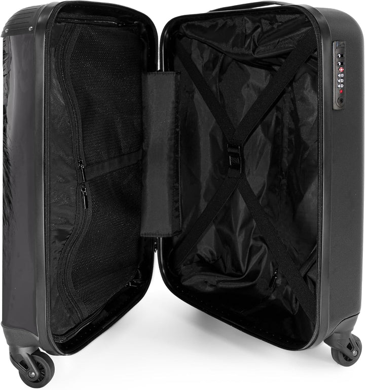 NoBoringSuitcases.com® Koffer Handgepäck Trolley Rollkoffer Kleine Reisekoffer mit 4 Rollen - Wolf -