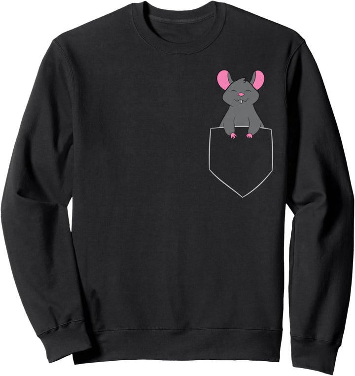 Maus Haustier Lustige Maus In Tasche Ratte in Tasche Sweatshirt