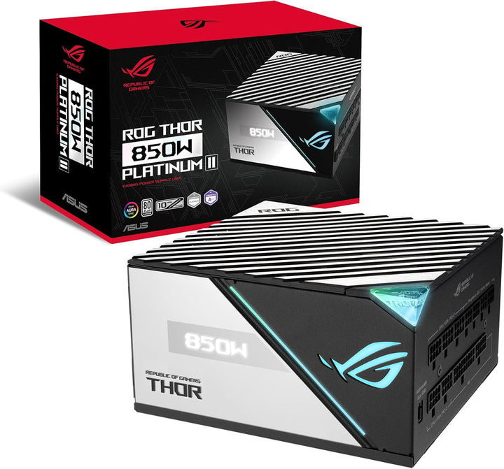 ASUS ROG Thor 850W Platinum II Netzteil (Aura Sync RGB Belechtung, OLED Display,135-mm-Axial-Tech-Lü