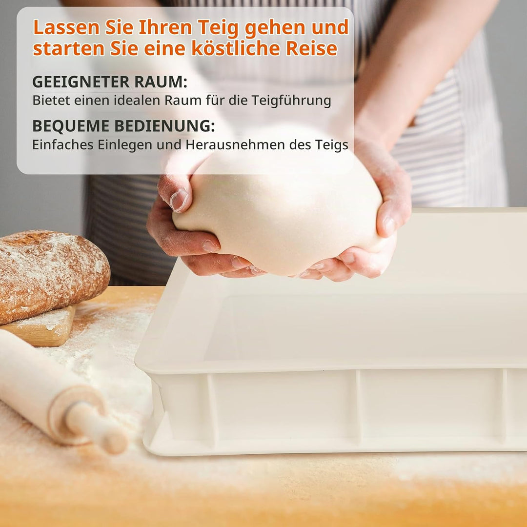 Windfromort Pizzaballenbox – Kunststoff Teigbox – Gärbox Sauerteig &amp; Teig 40×30×10 cm – Pizzateig Bo