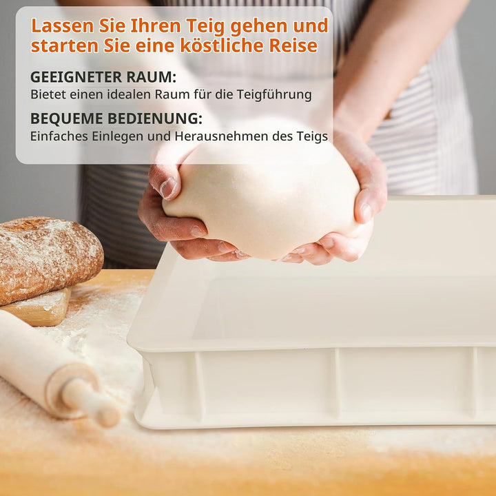Windfromort Pizzaballenbox – Kunststoff Teigbox – Gärbox Sauerteig &amp; Teig 40×30×10 cm – Pizzateig Bo