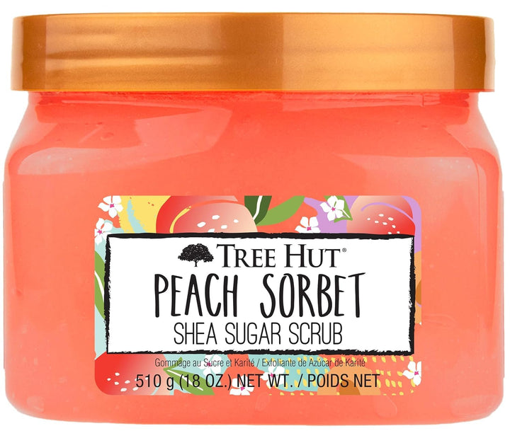 Tree Hut Peach Sorbet Shea Sugar Scrub, 450 ml, ultra-hydrating und peelating scrub for nourishing e