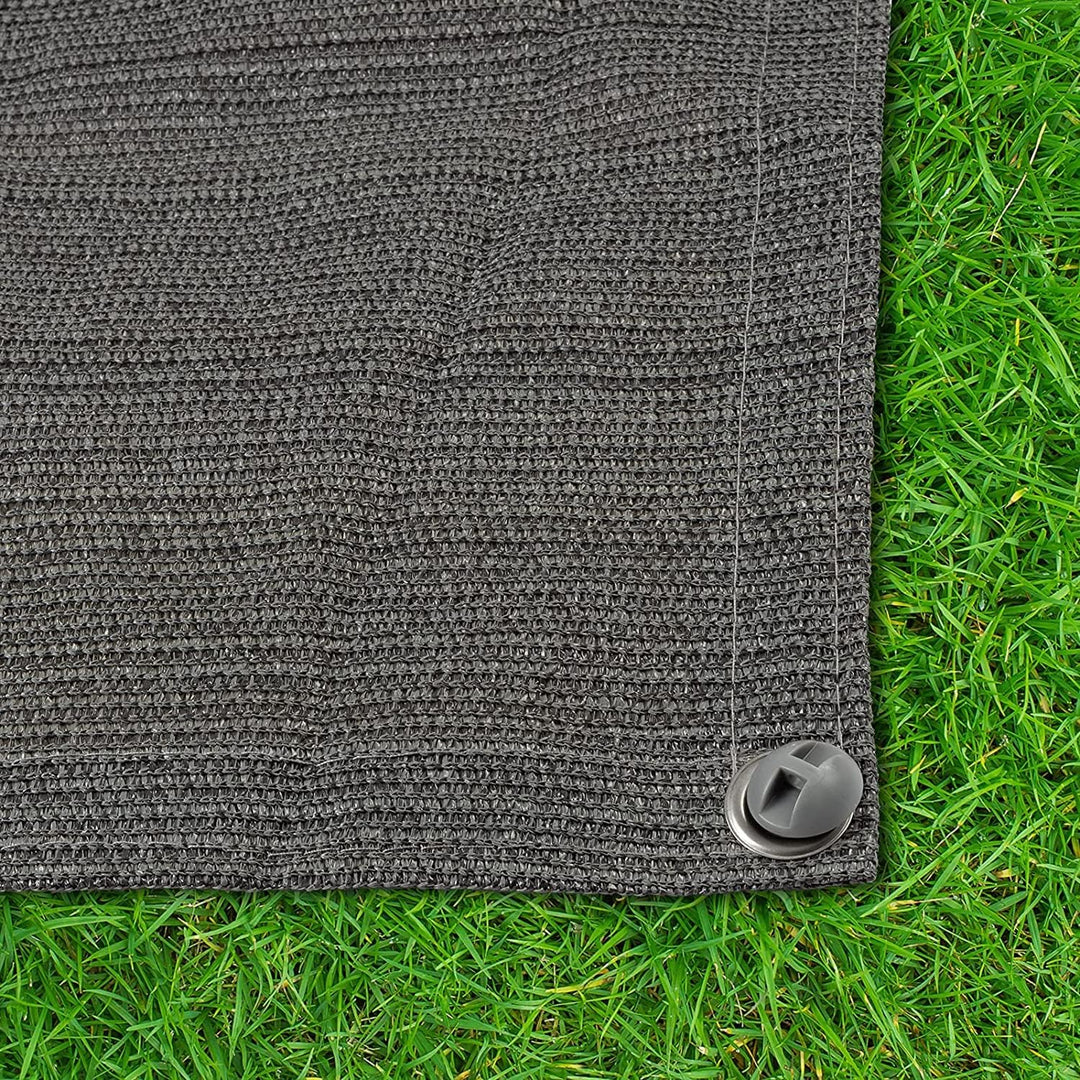 Floordirekt Camping Vorzeltteppich - 240 g/m² HDPE - mit Edelstahl-Ösen & 4X T-Heringe - wasserdurch