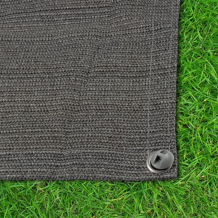 Floordirekt Camping Vorzeltteppich - 240 g/m² HDPE - mit Edelstahl-Ösen & 4X T-Heringe - wasserdurch
