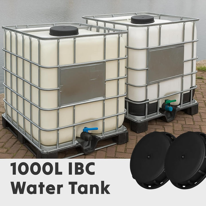 2pcs IBC Deckel DN 150, IBC tankdeckel 163mm Abdeckung Kappe dn150 Schwarz für 1000L IBC Wasser Tank