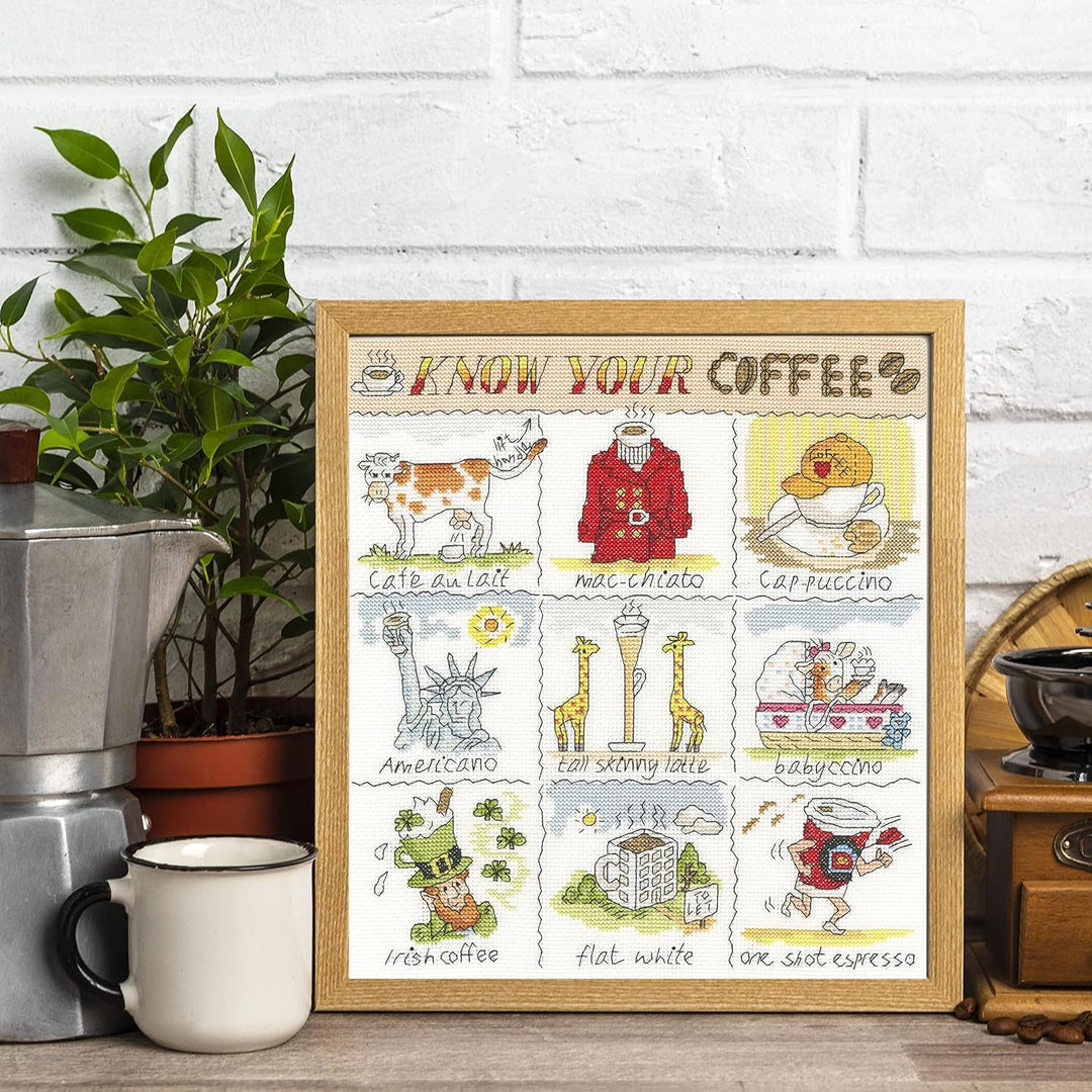 Bothy Threads Kreuzstich-Set, Motiv: Know Your Coffee