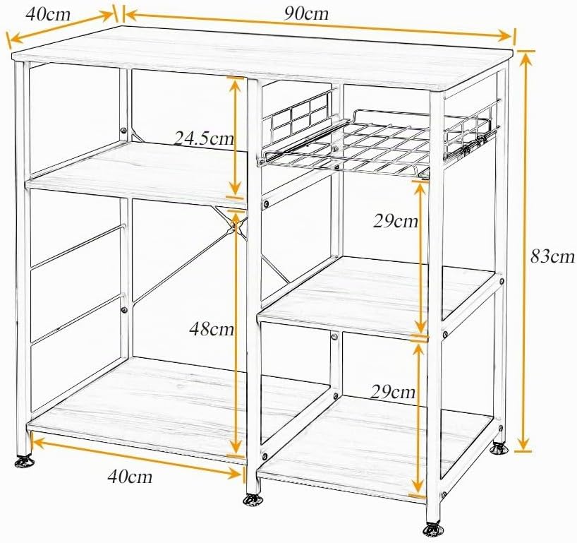 sogesfurniture Küchenregal Standregal Mikrowellenhalter Bäcker Regal, Stabil Metallregal Haushaltsre