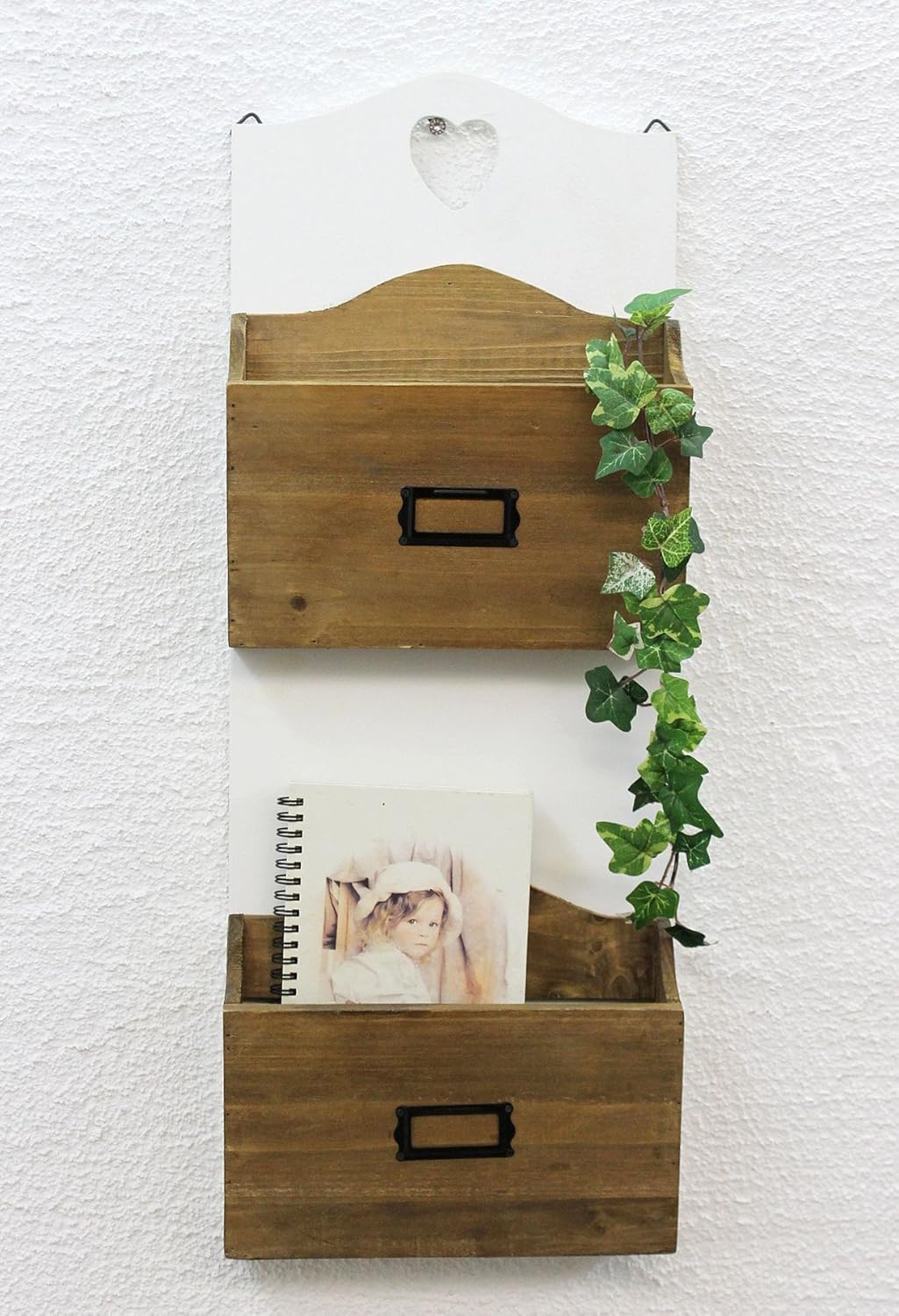 DanDiBo Wandregal Postbox mit Herz Zeitungsständer 12028 Regal 63cm Küchenregal Wand Zeitungshalter