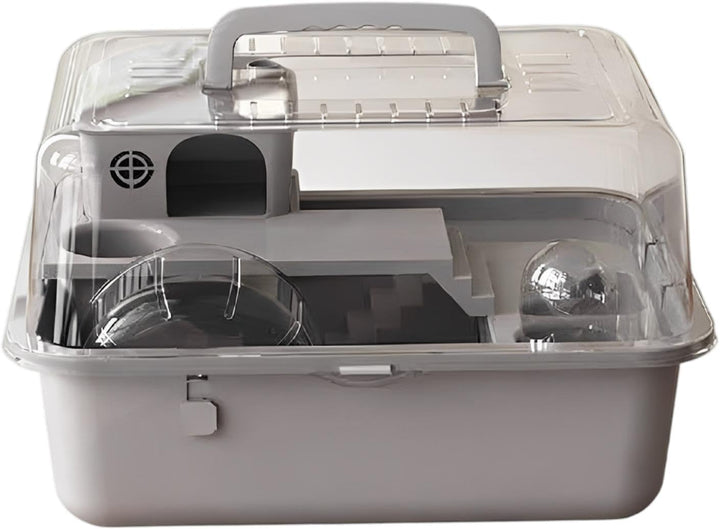 Hamsterhaus – mit Laufrad, transparente Tragetasche, 30,5 cm, Hamsterbox, Kleintierhaus, für syrisch