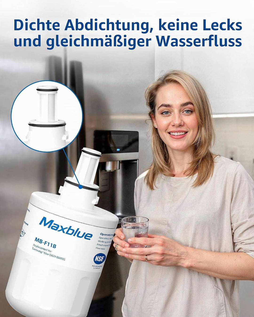 Maxblue DA29-00003G Kühlschrank Wasserfilter, Kompatibel mit Samsung® Aqua Pure Plus DA29-00003G, DA
