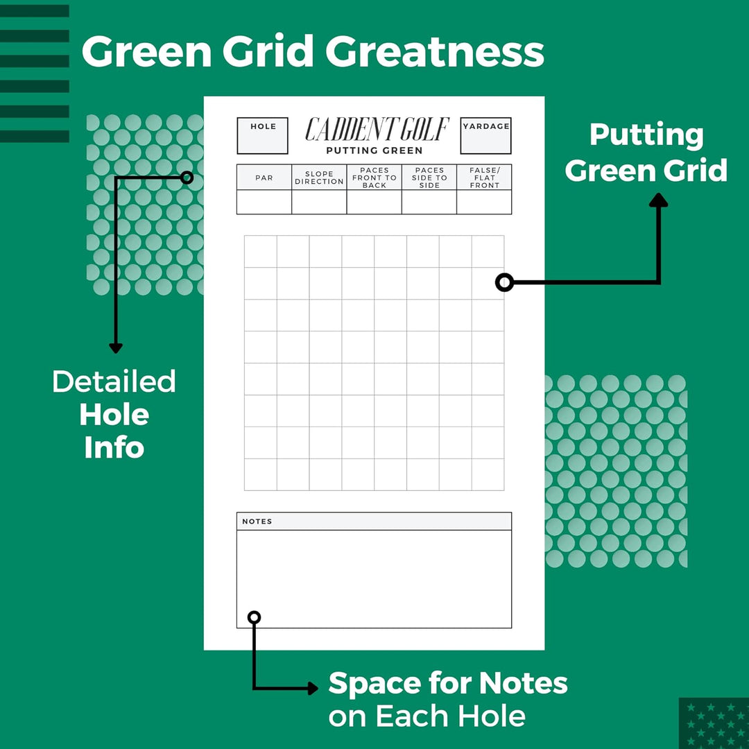 CADDENT Golf Yardage Book - Golf Journal & Log Book with Golf Club Yardage Chart - Golf Notebook Bac