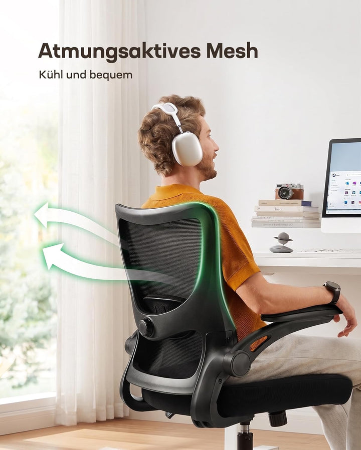 Marsail Bürostuhl Ergonomisch, Ergonomischer Bürostuhl Schreibtischstuhl mit 3D-Armlehnen, 2D-Lenden