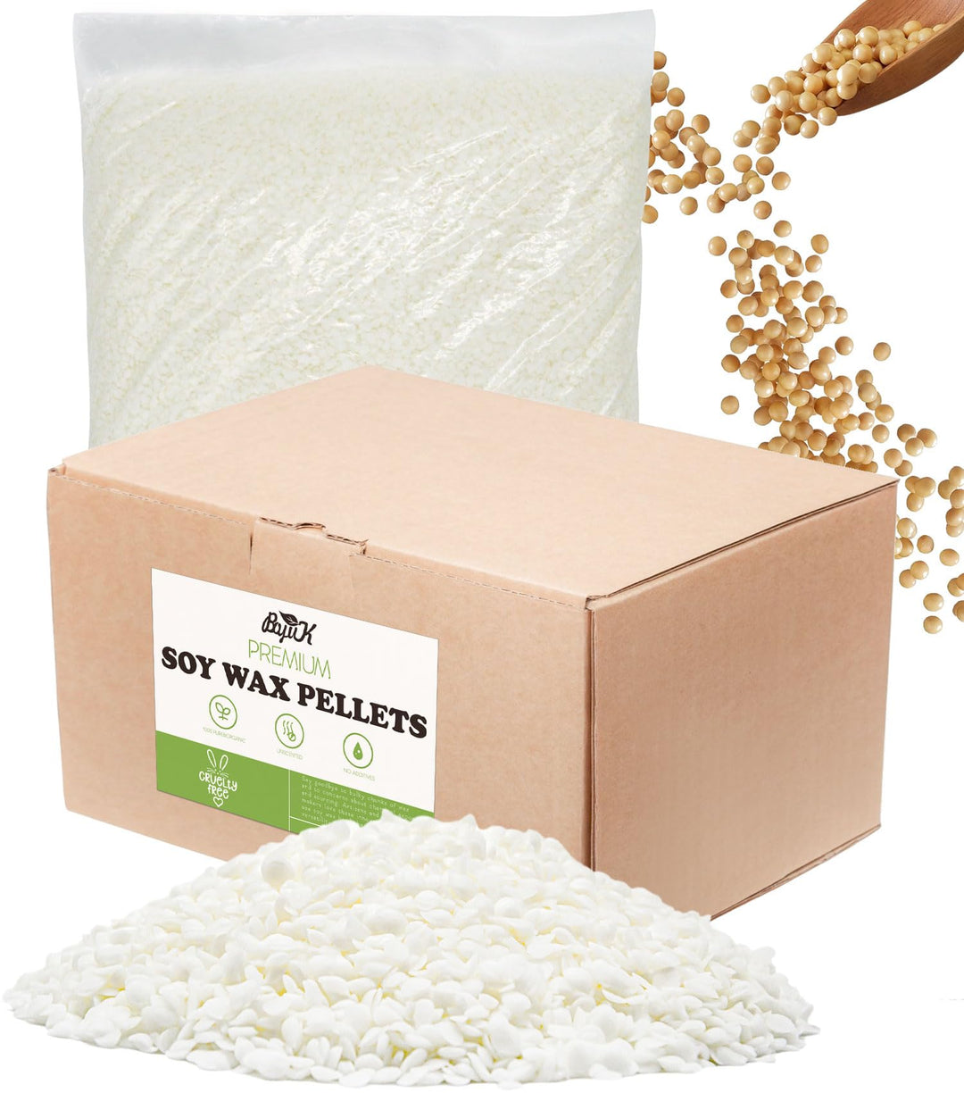 Sojawachs für Kerzen 3kg, BOYUJK Premium Natürlich Kerzenwachs, 100% Sojawachs für die Kerzenherstel