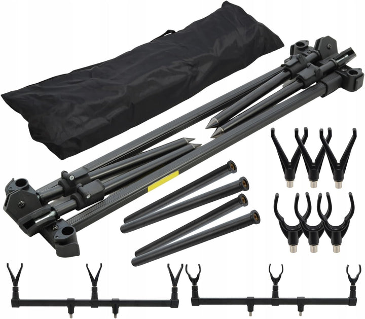 A&amp;N Rod Pod – Karpfen Rutenständer für 3 Ruten, verstellbar 60–115 cm, stabiler Rutenständer mit Tra