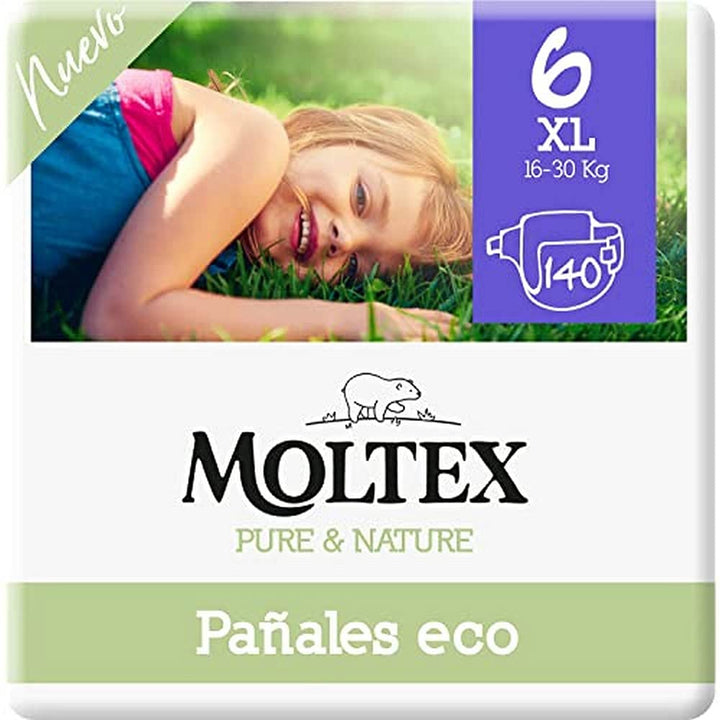 Moltex Pure & Nature Öko-Windeln Grösse 6 (17-28 kg) - 140 Windeln Grösse 6 (140 Stück), Grösse 6 (1
