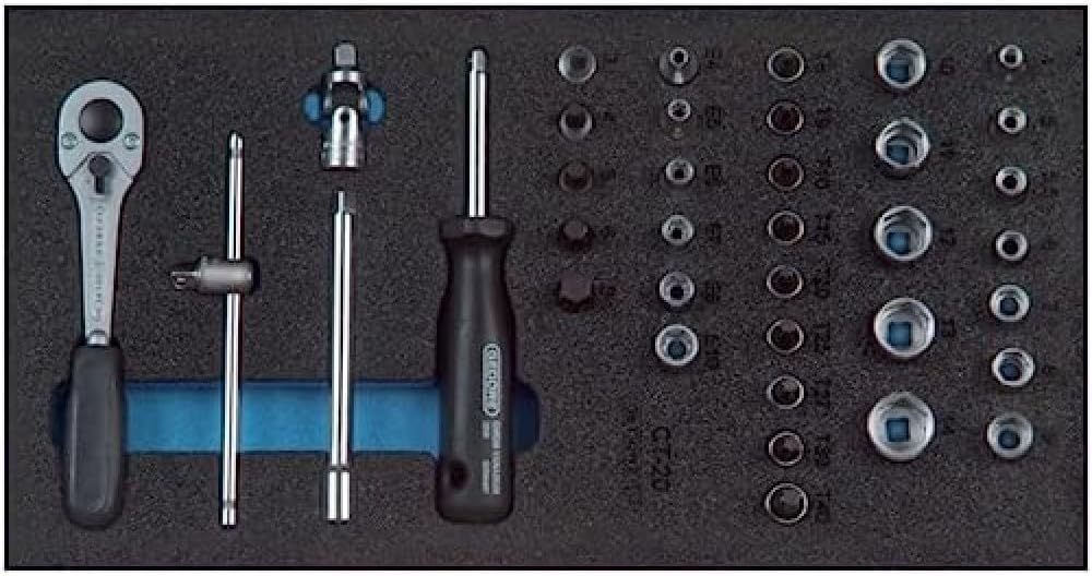 GEDORE 1500 CT1-20 Steckschlüssel-Sortiment 14' in Check-Tool-Modul, 1 Stück