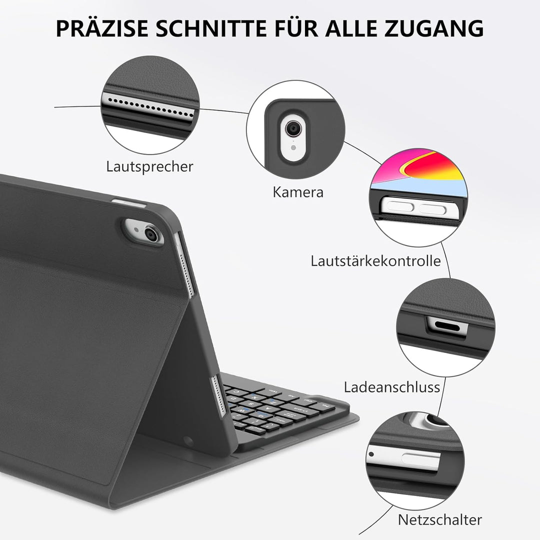 Hülle Tastatur für iPad A16 11. Generation 11 Zoll 2025, iPad 10. Generation 2022 10.9", Magnetische