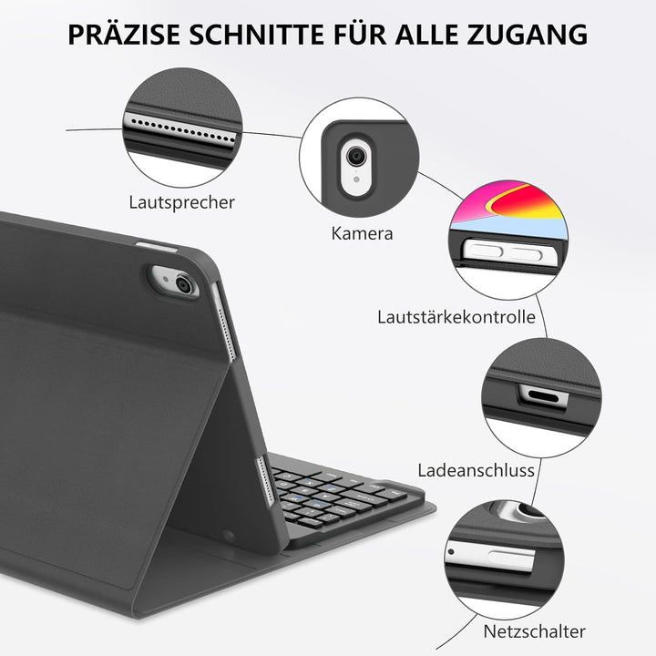 Hülle Tastatur für iPad A16 11. Generation 11 Zoll 2025, iPad 10. Generation 2022 10.9", Magnetische