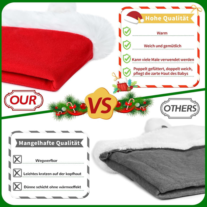 Weihnachtsmütze Nikolausmütze Damen Herren plüsche weihnachtsmann mütze Erwachsene Kinder Baby Rote