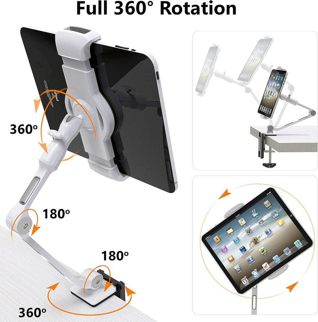 M&amp;G Techno Tablet Tischständer Halterung - 360° drehbar mit Klemm-Schwenkhalterung für Alle 4,7 – 11