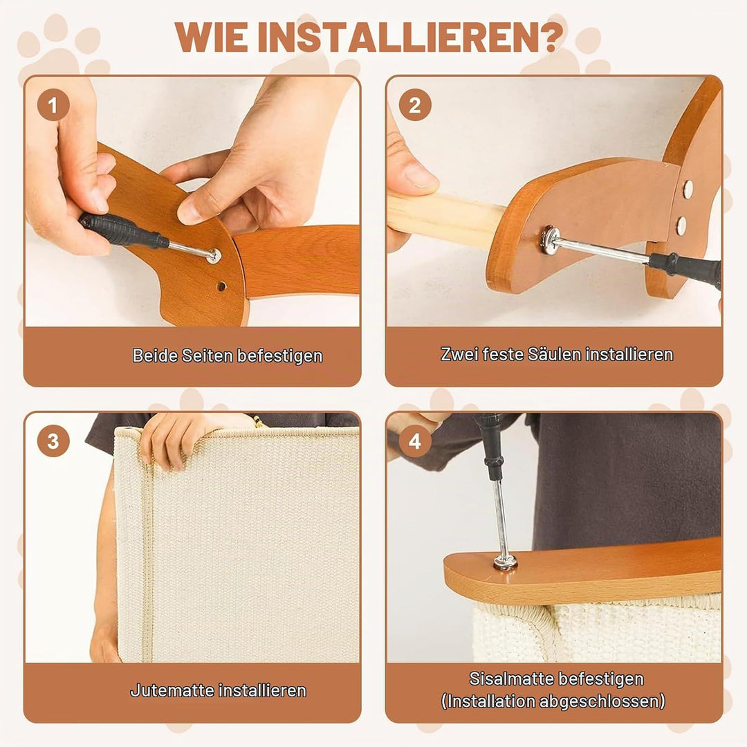 Sisal Kratzmatte Katze Bett, Extra gross Kratzpappe für Katzen, Fussmatte Sisalmatte Kratzpads für K