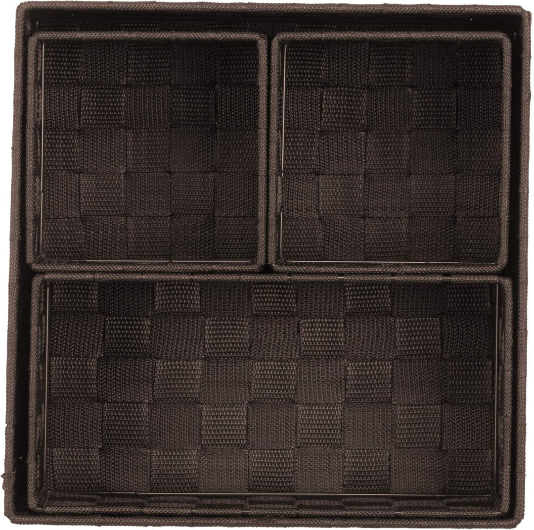 Brandsseller 4er Set Aufbewahrungsboxen - 28x28x10 cm, 26x13x9 cm, 13x13x9 cm (2x) – eckige Regalkör