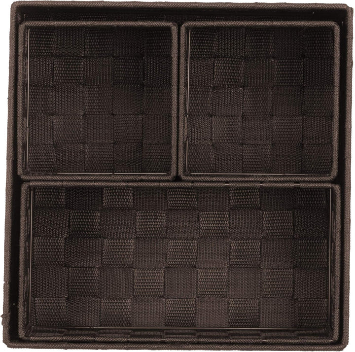 Brandsseller 4er Set Aufbewahrungsboxen - 28x28x10 cm, 26x13x9 cm, 13x13x9 cm (2x) – eckige Regalkör