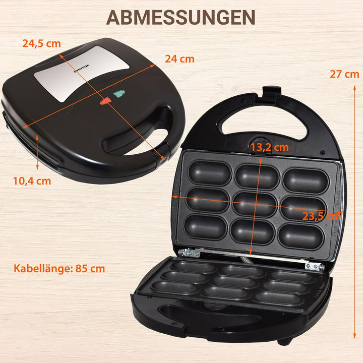 Syntrox Germany Pigs in a Blanket Würstchen im Schlafrock Maker Chefmaker SM-1300W Pretzel Nugget mi