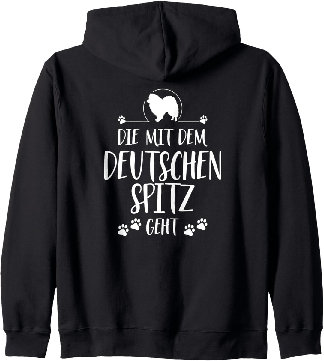 Die mit dem Deutschen Spitz geht Hund lustig Hundespruch Kapuzenjacke