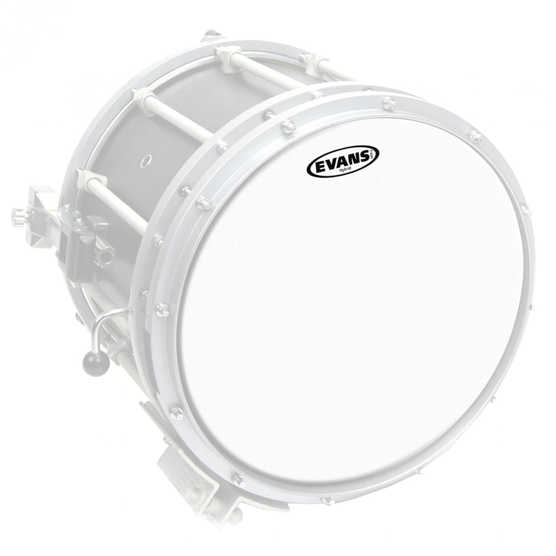Evans Hybrid White Marching Snaredrumfell, weiss, 13 Zoll Weisser Teig 13 Inch, Weisser Teig 13 Inch