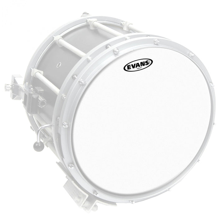 Evans Hybrid White Marching Snaredrumfell, weiss, 13 Zoll Weisser Teig 13 Inch, Weisser Teig 13 Inch
