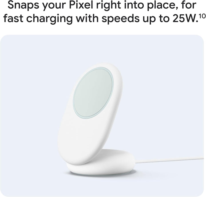 Google Pixelsnap-Ladegerät mit Standhalterung – Kabelloses 25-W-Qi2-Ladegerät und Standhalterung (Ma