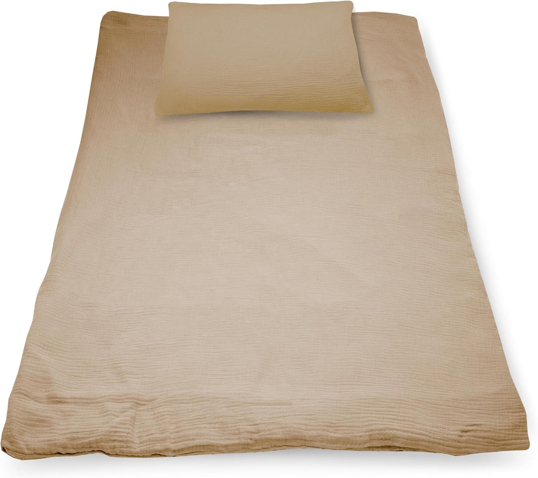 PinkZebra Kinderbettwäsche Musselin 100 x 135 cm + 40 x 60 cm, Bettwäsche aus 100% Bio-Baumwolle Ohn