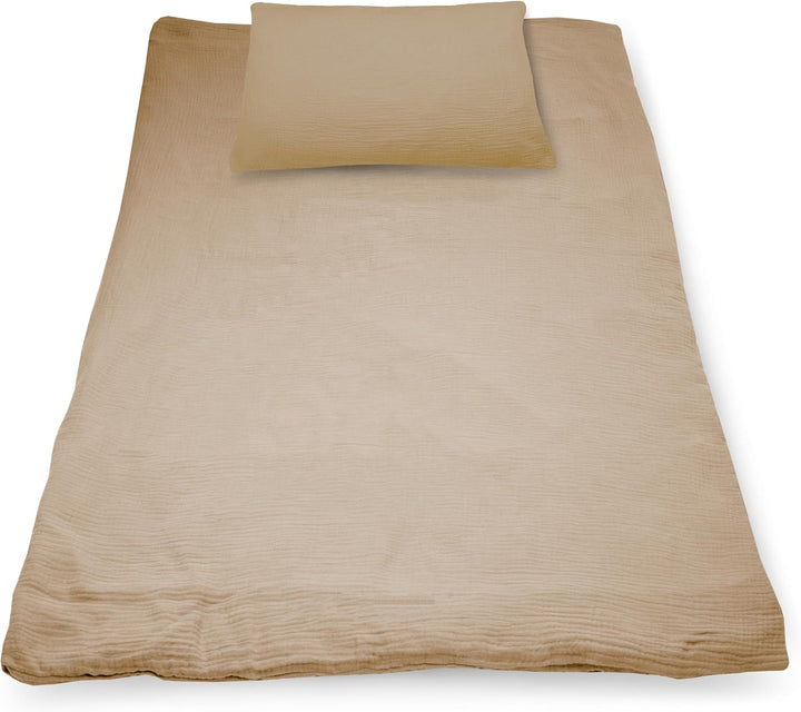 PinkZebra Kinderbettwäsche Musselin 100 x 135 cm + 40 x 60 cm, Bettwäsche aus 100% Bio-Baumwolle Ohn