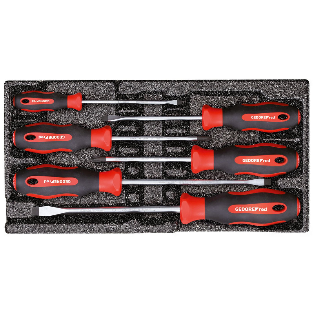 GEDORE red Schraubendreher-Satz im 1/3 Schaumstoffmodul, 6-teilig