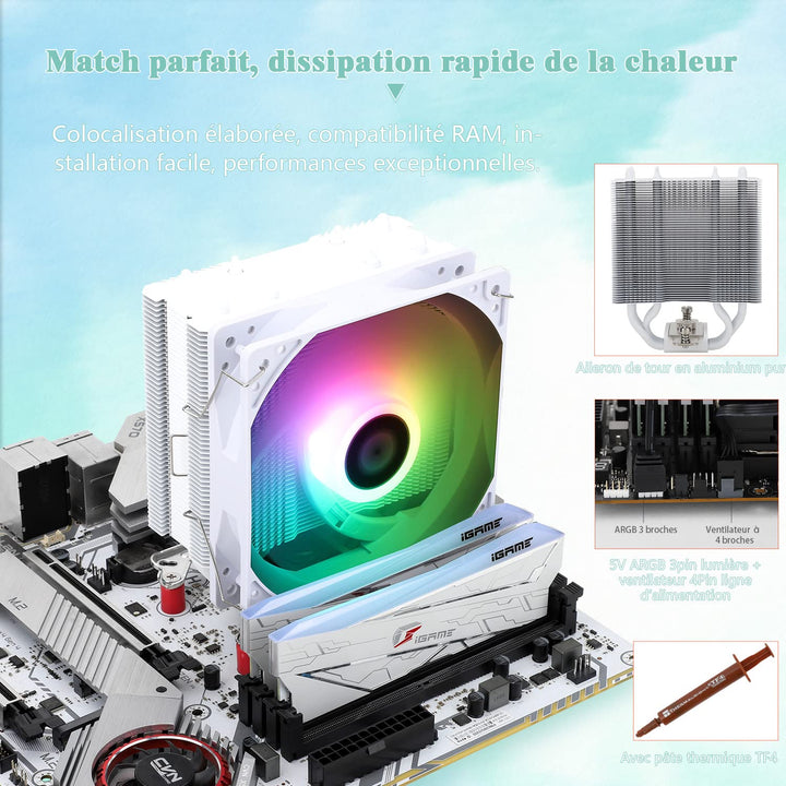 Thermalright Assassin X 120 SE Weiss ARGB CPU Luftkühler, 4 Heat Pipes, TL-C12CW-S PWM Leise Fan CPU
