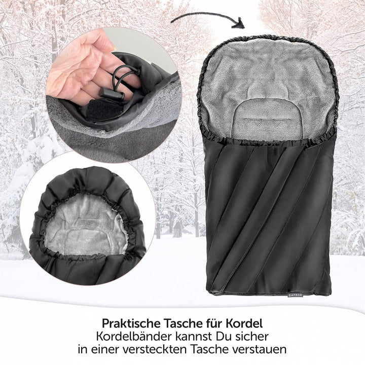 Zamboo Universal Fusssack für Babyschale - Baby Winterfusssack aus weichem Thermo Fleece mit Gurtsch