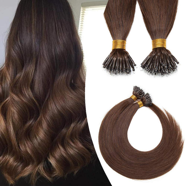 SEGO Nanoring Extension Echthaar 1g Loop Haarverlängerung Haarteile 50 Strähnen Glatt 100% Remy Huma